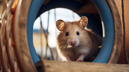 Cuddly Hamster in Mini Playground
