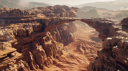 Majestic Natural Arch in Desert Landscape