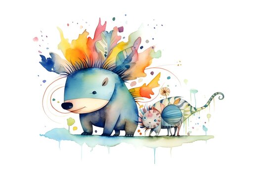 Whimsical Modern Watercolor Captivating Animal Design
