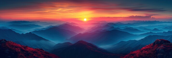 Aerial Sunset View Over Blue Ridge, Background HD, Illustrations