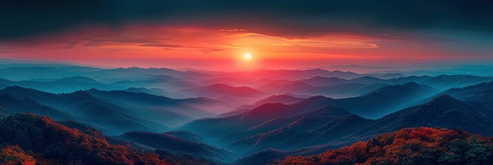 Aerial Sunset View Over Blue Ridge, Background HD, Illustrations