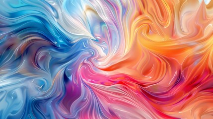Obraz premium Swirling colors merging on canvas symbolizing unity and support in abstract forms inviting interpretation and reflection