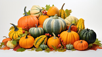 Pumpkins isolated over white background.