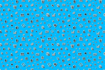 Seamless financial template on blue background