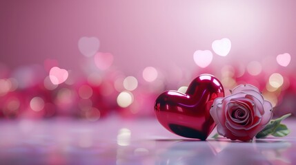 Heart on table with bokeh background - 770785474