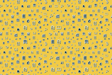 Seamless education template on yellow background 