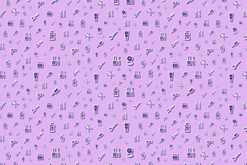 Seamless beauty template on violet background
