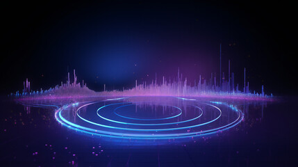 Fototapeta premium visualization of an infinti loop of sci-fi neon technology background