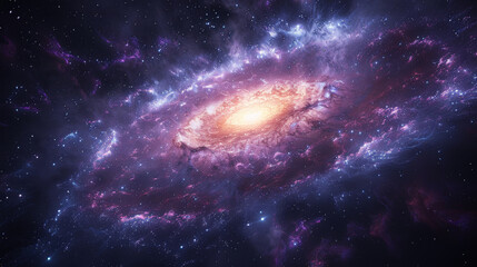 Obraz premium Spiral Galaxy with Star Clusters and Cosmic Dust