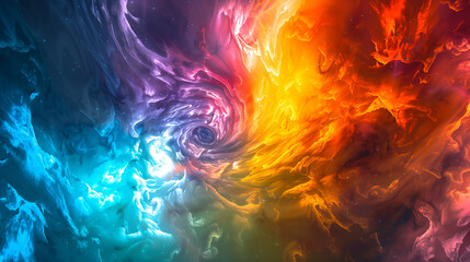 Colorful abstract background with swirling colors and smoke, rainbow color swirls in space. endless...