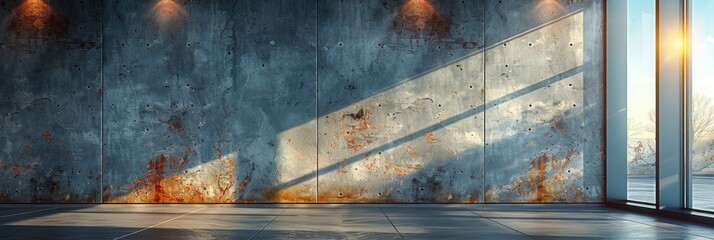 Blank Concrete Wall Modern Empty Room, Background HD, Illustrations