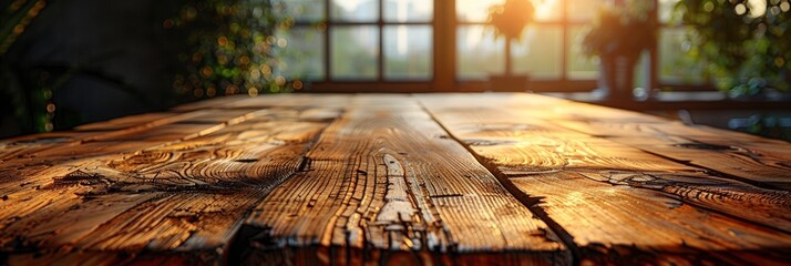 Bleached Wooden Table Top On Blurred, Background HD, Illustrations