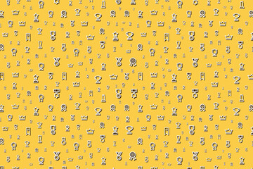 Seamless award icons template on gold background