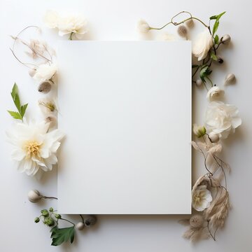paper with flowers on wooden background
