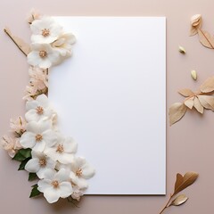 blank note paper with flower