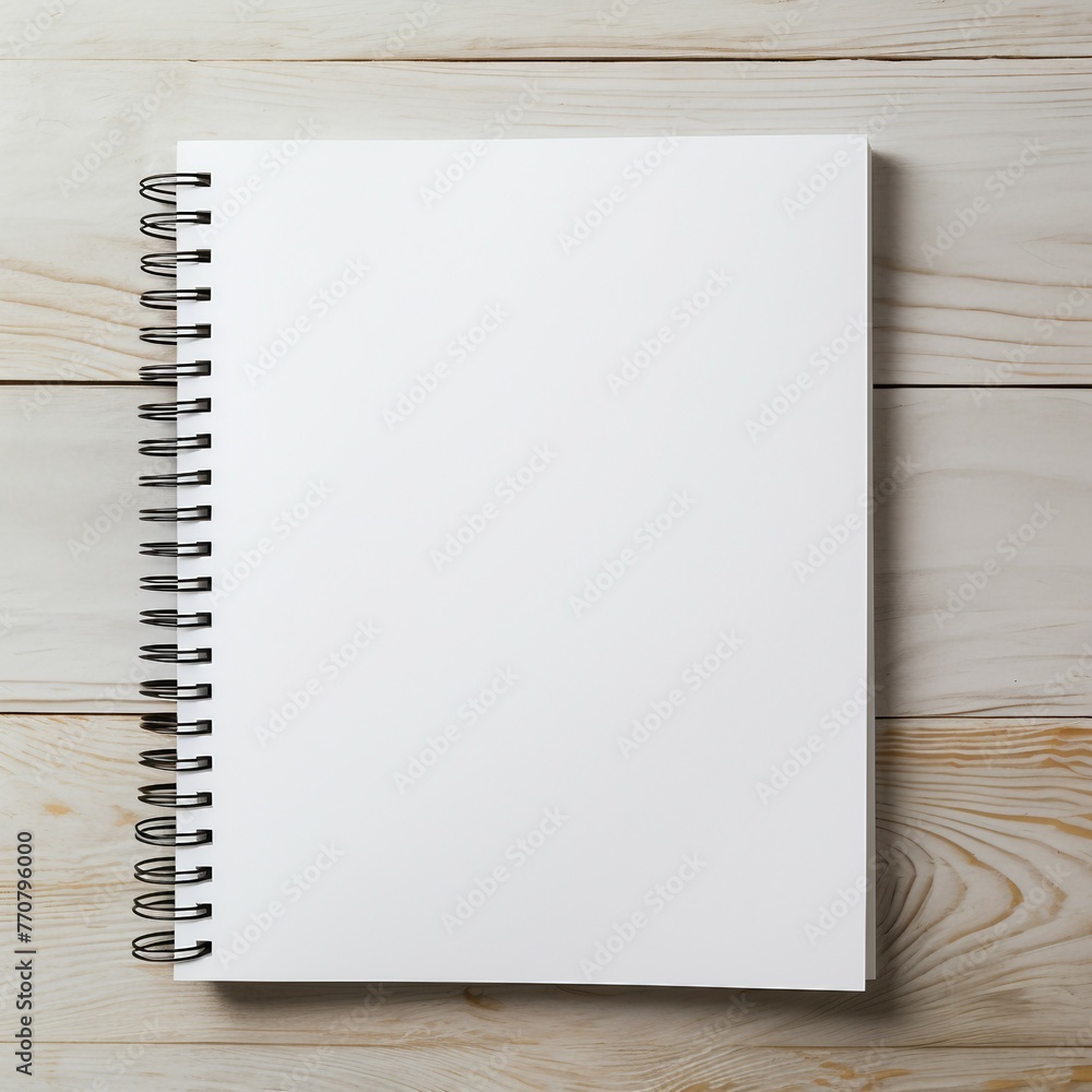 Canvas Prints blank notebook on wood background