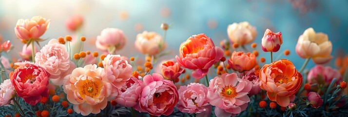 Bouquet Garden Peonies Roses Tulips Flower, Background HD, Illustrations