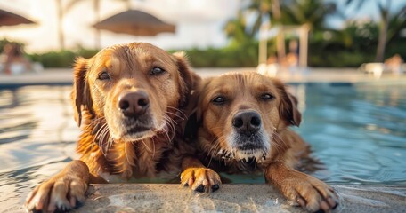 Dogs Soaking Up the Sun on Their Holiday