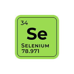 Selenium, chemical element of the periodic table graphic design