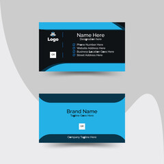 Luxury and elegant black gold business cards.Modern blue business card design template. Creative and clean minimalist style.