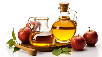 apple juice cider vinegar, isolated on a white background cutout