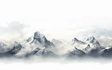 Snow-Capped Mountains Landscape.