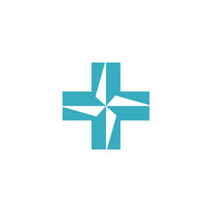 compass dan medical cross simple sleek creative modern logo design