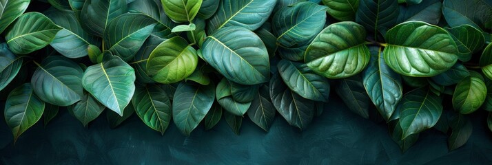 Creative Tropical Green Leaves Layout, Background HD, Illustrations