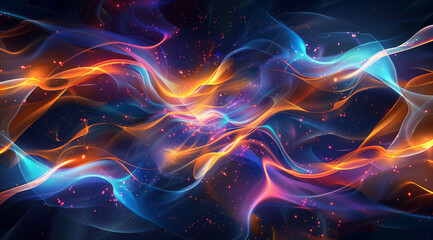 Fototapeta premium Energy and sound wave pattern background. Virtual energy wave backdrop. Background digital art concept.