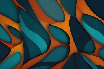 4K Abstract wallpaper colorful design, shapes and textures, colored background, teal and orange...