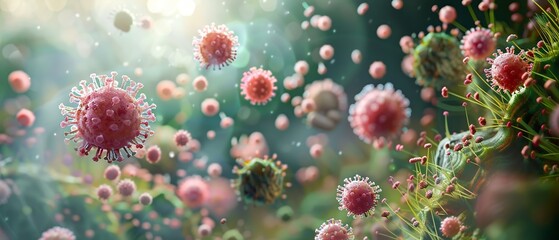 A detailed illustration of the human immune system in action , 3D render, no contrast, clean sharp focus - obrazy, fototapety, plakaty