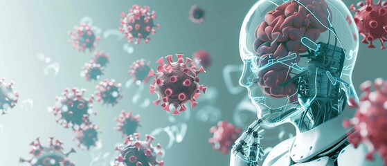 A futuristic depiction of how AI technology could assist in allergy diagnosis and treatment , 3D render, no contrast, clean sharp focus