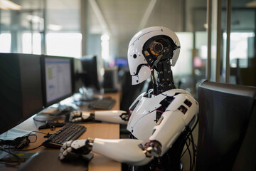 Fototapeta premium A robot doing a human's job