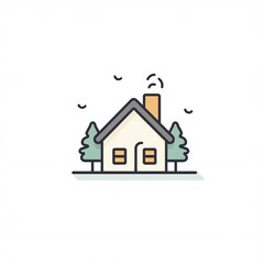 hand drawn flat minimalist house logo icon