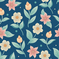 Seamless pattern of delicate flowers