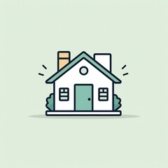 Fototapeta na wymiar hand drawn flat minimalist house logo icon
