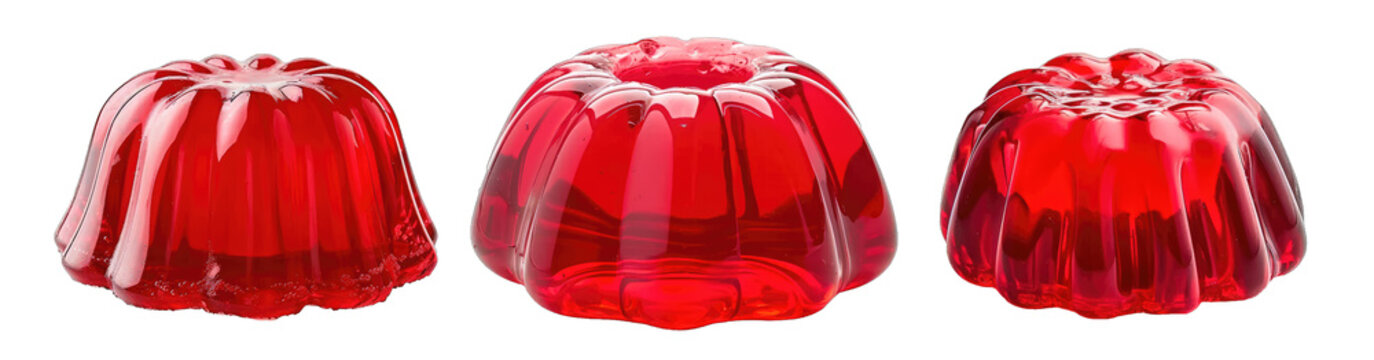 Red jelly on transparent background, PNG or White Background