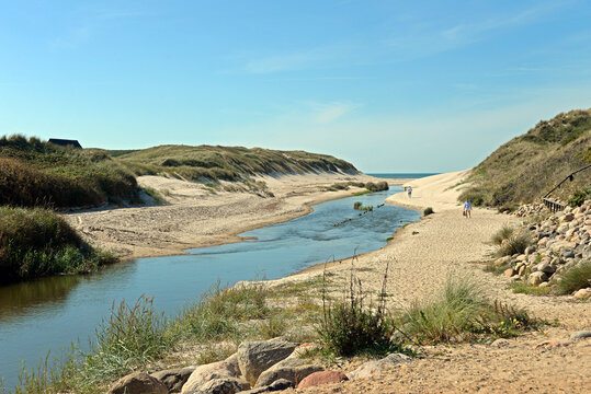 M&uuml;ndung de Flusses M&ouml;lle A bei Henne Strand, J&uuml;tland