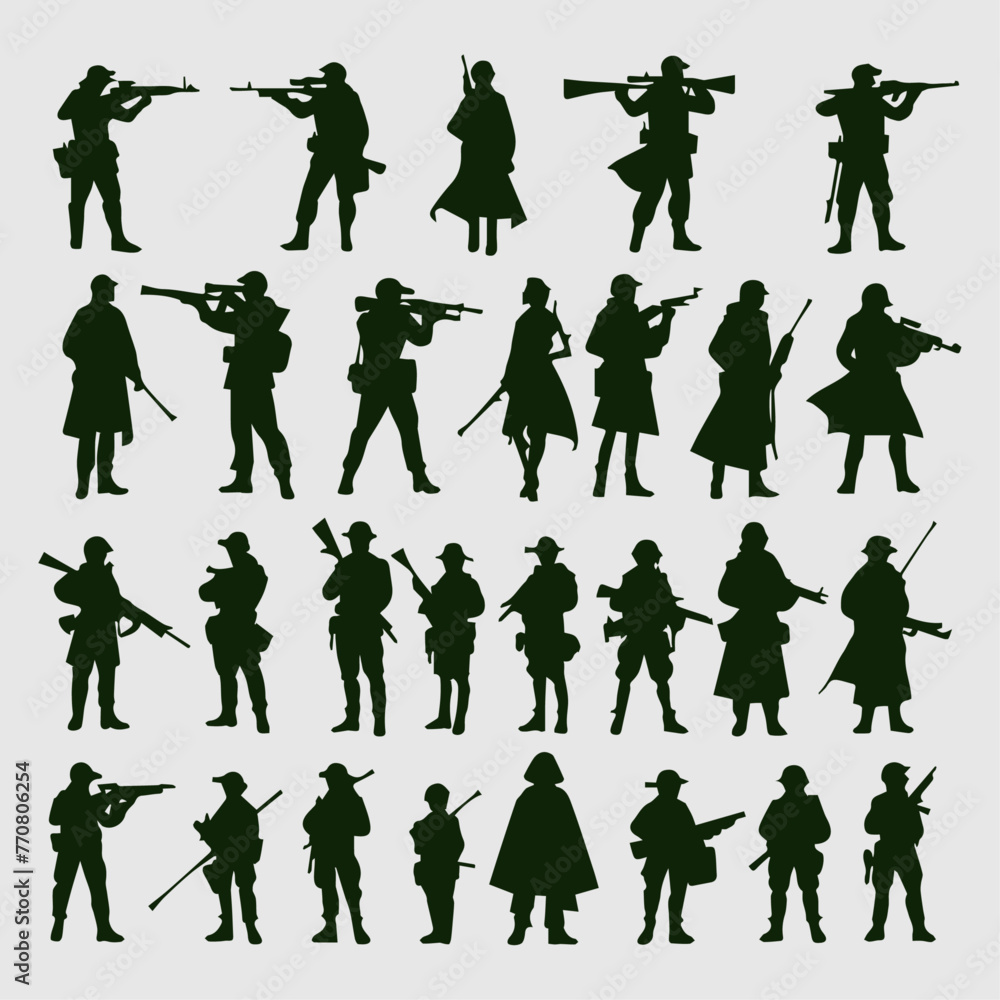 Wall mural sniper silhouette collection