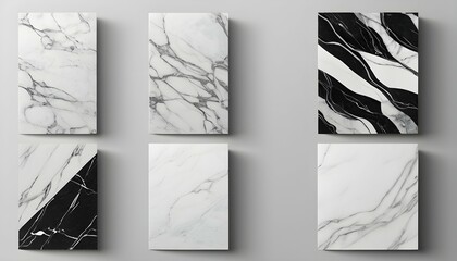 Elegant marble texture set. Vector background collection with black, white line pattern for cover,...