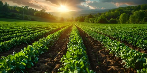 Maximizing Water Efficiency in Agricultural Irrigation Systems. Concept Water Conservation, Agricultural Innovation, Irrigation Technology, Sustainable Farming, Efficient Water Usage - obrazy, fototapety, plakaty