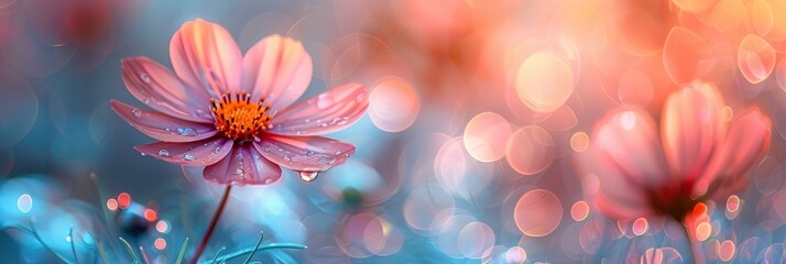 Flower On Soft Pastel Color Blur, Background HD, Illustrations