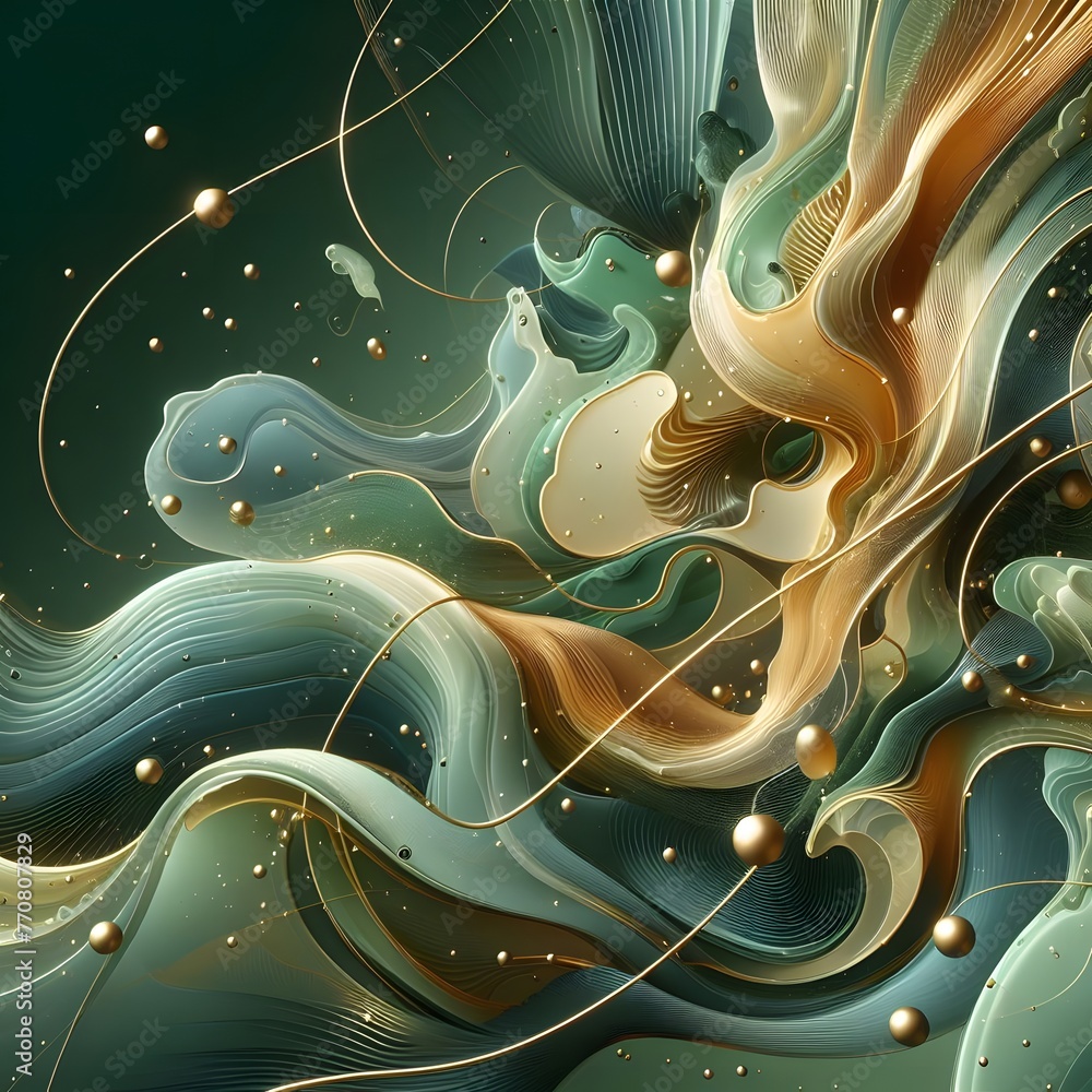 Poster abstract background with wavy elements. 3d rendering, 3d illustration generated by ai