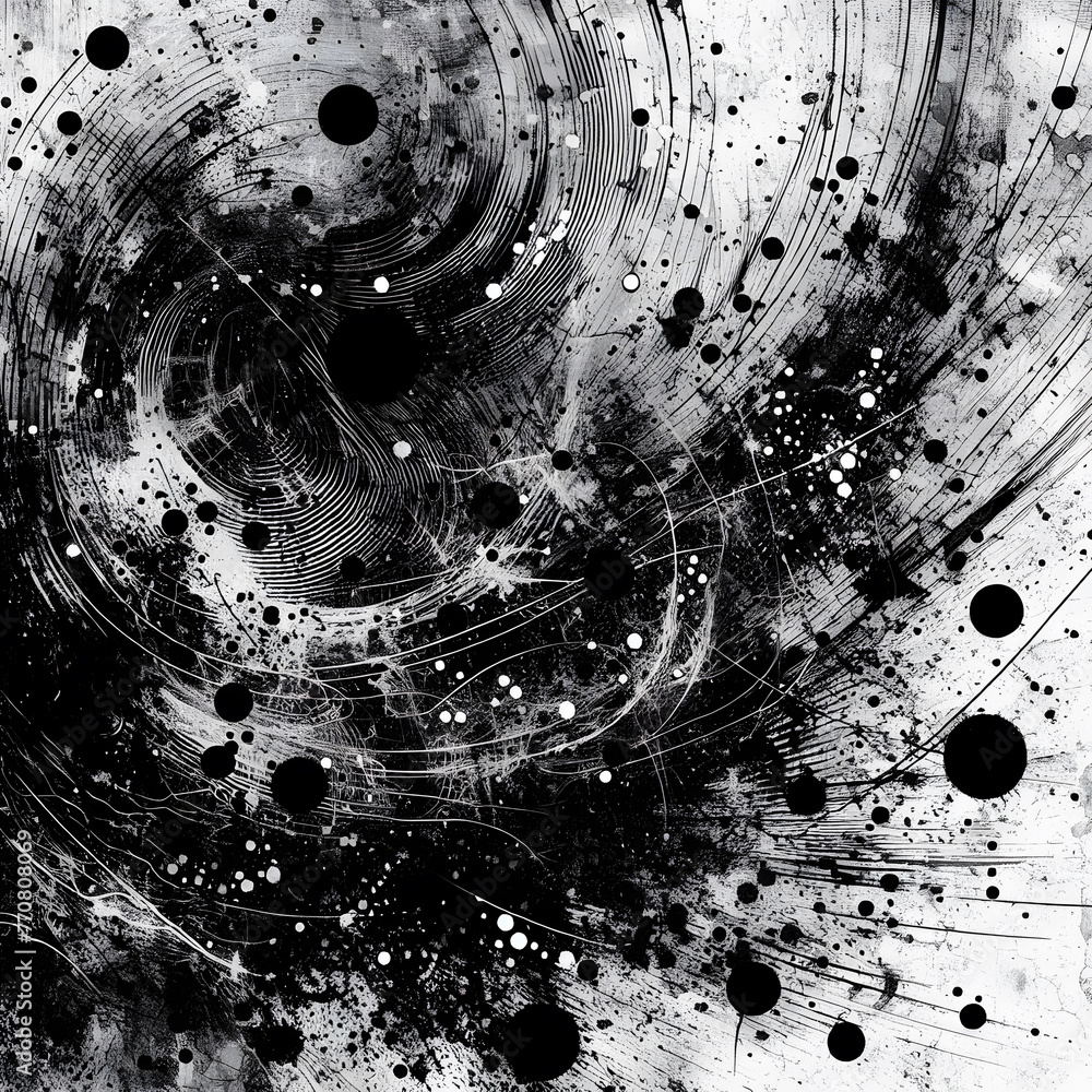 Poster grunge background with space, planets, stars and abstract textures generated by ai