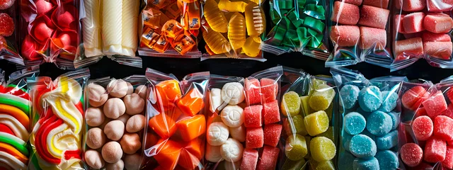 Fotobehang multi-colored caramel candies. selective focus. © Erik
