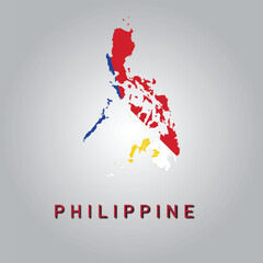 Philippine country map with flag	