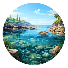 view of landspace with tropical islands and the ocean