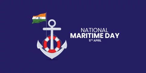 Deurstickers National Maritime Day Design Template, The Indian Navy's maritime design, emphasizes the importance of shipping safety, maritime security, and Marine environment special aspect of the work of IMO © 2D