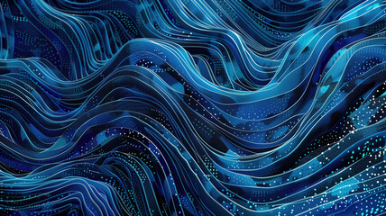 abstract blue background with waves - modern texture futuristic style 