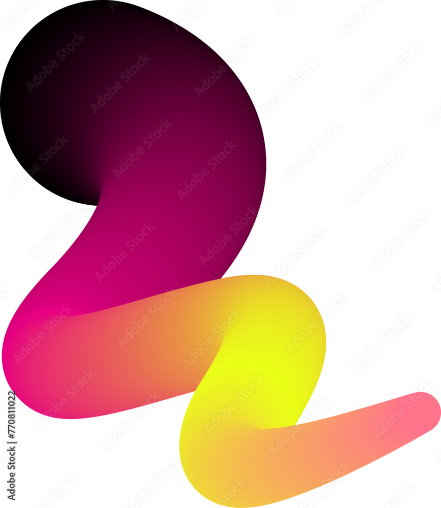 Poster vibrant colorful fluid abstract 3d gradient blend curves shape